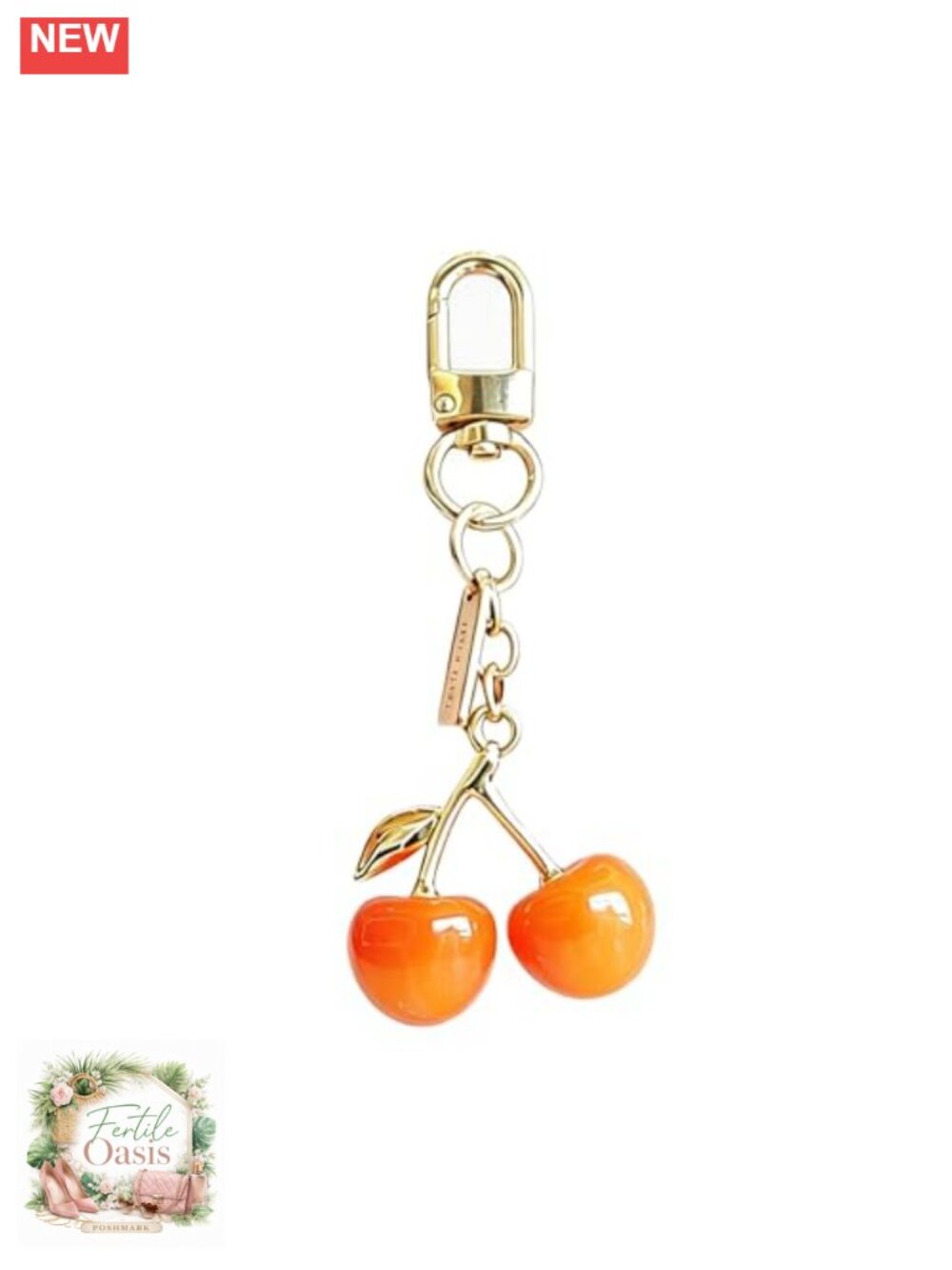 Cute Cherry Bag Charm Keychain Durable Resin Purse Accessory